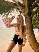 Load image into Gallery viewer, Woodstock Floral Bell Sleeve Wrap Top - Wildflower Fields