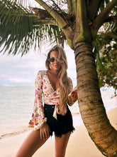 Load image into Gallery viewer, Woodstock Floral Bell Sleeve Wrap Top - Wildflower Fields