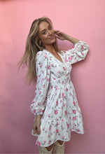 Load image into Gallery viewer, PREORDER: Sarina Lace Detail V-Neck Balloon Sleeve Dress
