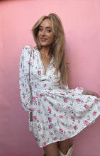 Load image into Gallery viewer, PREORDER: Sarina Lace Detail V-Neck Balloon Sleeve Dress