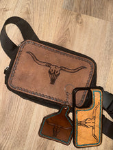 Load image into Gallery viewer, Leather Tooled Sling Bags