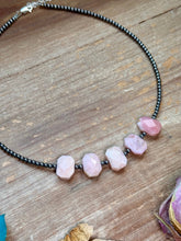 Load image into Gallery viewer, Pink Opal &amp; 3mm Sterling Silver Pearl Necklace