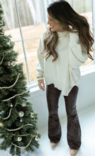 Load image into Gallery viewer, Fiona High Waisted Bell Bottom Flare Jeans - Desert Brown Leopard