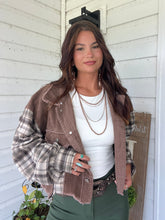Load image into Gallery viewer, Fall Leaves Plaid Cropped Shacket