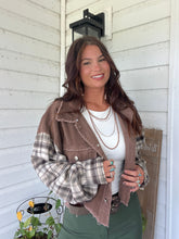Load image into Gallery viewer, Fall Leaves Plaid Cropped Shacket