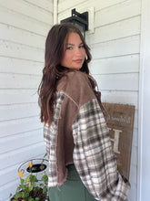 Load image into Gallery viewer, Fall Leaves Plaid Cropped Shacket