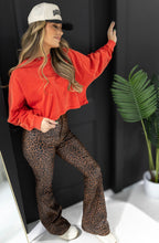 Load image into Gallery viewer, Fiona High Waisted Bell Bottom Flare Jeans - Desert Brown Leopard