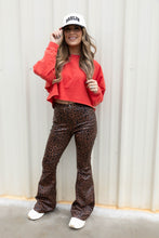 Load image into Gallery viewer, Fiona High Waisted Bell Bottom Flare Jeans - Desert Brown Leopard