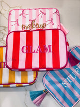 Load image into Gallery viewer, "GLAM" Embroidered Nylon Makeup Bag