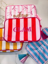 Load image into Gallery viewer, "GLAM" Embroidered Nylon Makeup Bag