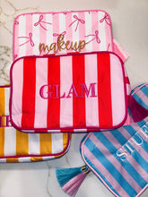 Load image into Gallery viewer, "GLAM" Embroidered Nylon Makeup Bag