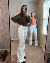 Load image into Gallery viewer, White Denim Bell Bottoms