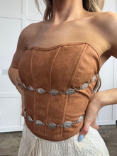Load image into Gallery viewer, Glendora Distressed Leather Corset Top