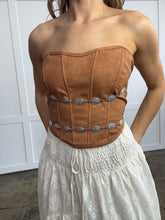 Load image into Gallery viewer, Glendora Distressed Leather Corset Top
