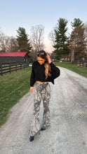 Load image into Gallery viewer, Fiona High Waisted Bell Bottom Flare Jeans - Storm Grey Camo