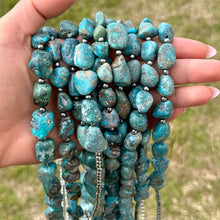 Load image into Gallery viewer, Blue Turquoise Nugget Necklace – Sterling Silver – 24”