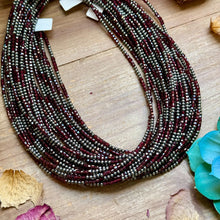 Load image into Gallery viewer, Dark Red Natural Garnet Necklace with Sterling Silver Pearls – 18.5”