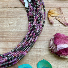 Load image into Gallery viewer, Natural Cubic Ruby Necklace with Sterling Silver Pearls – 19”