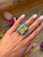 Load image into Gallery viewer, Ribbon Turquoise Sterling Silver Ring – Size 6.5 –  (Philbert Nez)