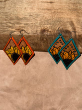 Load image into Gallery viewer, Hand Tooled Leather Earrings