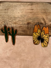 Load image into Gallery viewer, Hand Tooled Leather Earrings