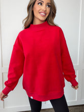 Load image into Gallery viewer, Tilly Red Reversible Oversized Mockneck Crew