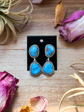 Load image into Gallery viewer, Sterling Silver Golden Hill Turquoise Dangle Earrings