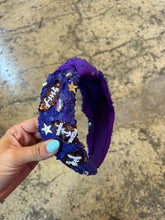 Load image into Gallery viewer, Football Top Knotted Jeweled Beaded Headband