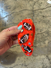 Load image into Gallery viewer, Football Top Knotted Jeweled Beaded Headband