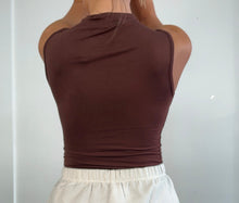 Load image into Gallery viewer, Celine Mock Neck Ruched Shoulder Sleeveless Top