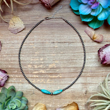 Load image into Gallery viewer, 15-Inch Sterling Silver Pearl &amp; Blue Turquoise Torpedo Choker