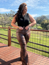 Load image into Gallery viewer, Fiona High Waisted Bell Bottom Flare Jeans - Desert Brown Leopard