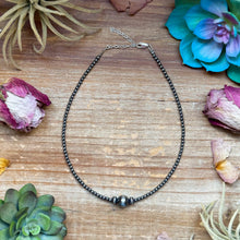 Load image into Gallery viewer, 14 inch 3 mm sterling silver pearls  choker - 10 mm middle