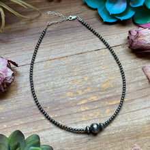 Load image into Gallery viewer, 14 inch 3 mm sterling silver pearls  choker - 10 mm middle