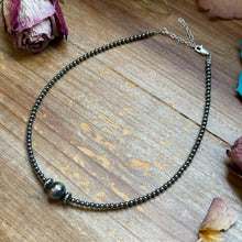 Load image into Gallery viewer, 14 inch 3 mm sterling silver pearls  choker - 10 mm middle