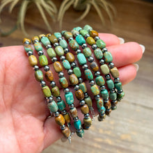 Load image into Gallery viewer, Real Turquoise  Bracelet with Sterling Silver Pearls