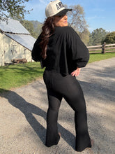 Load image into Gallery viewer, Fiona High Waisted Bell Bottom Flare Jeans - Black