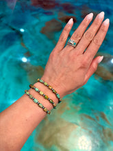 Load image into Gallery viewer, Real Turquoise  Bracelet with Sterling Silver Pearls