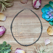 Load image into Gallery viewer, 18 inch Graduated Sterling Silver Pearls necklace