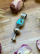 Load image into Gallery viewer, Sterling Silver Blue Dream Turquoise Blossom Pendant –  Handmade by Artist Jason Ogg