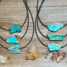 Load image into Gallery viewer, 16” Flat Turquoise Necklace – Sterling Silver