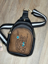 Load image into Gallery viewer, Leather Tooled Sling Bags