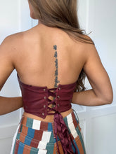 Load image into Gallery viewer, Glendora Distressed Leather Corset Top