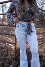 Load image into Gallery viewer, Lucy Asymmetrical Distressed Flare Jeans