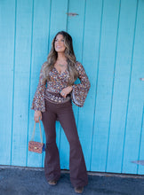 Load image into Gallery viewer, Fiona High Waisted Bell Bottom Flare Jeans - Chocolate Brown
