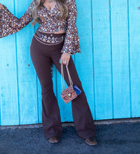 Load image into Gallery viewer, Fiona High Waisted Bell Bottom Flare Jeans - Chocolate Brown