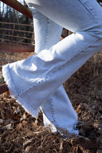 Load image into Gallery viewer, Lucy Asymmetrical Distressed Flare Jeans