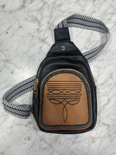 Load image into Gallery viewer, Leather Tooled Boot Stitch Slingbag