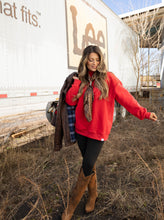 Load image into Gallery viewer, Tilly Red Reversible Oversized Mockneck Crew