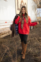 Load image into Gallery viewer, Tilly Red Reversible Oversized Mockneck Crew